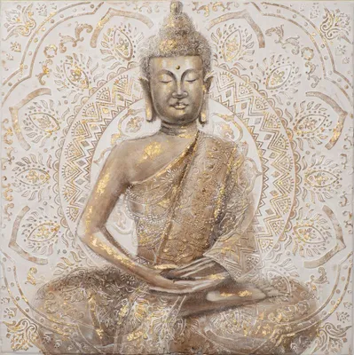 Produktbild von ArtUniverse Leinwandbild Goldener Buddha II 100 x 100 cm