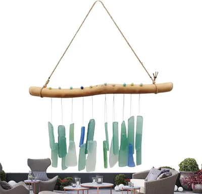 Produktbild von Windspiel für den Außenbereich – wetterbeständige handgefertigte Dekoration mit beruhigenden Klängen für Veranda, Terrasse, Balkon und Vorgarten