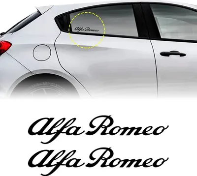 Immagine prodotto di Adesivi Alfa Romeo, logo ufficiale, colore nero, 13 cm, confezione da 2 pezzi