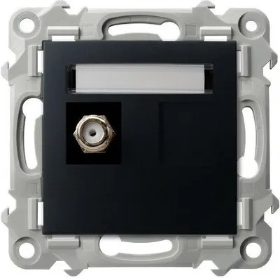 Immagine prodotto di Presa d'antenna singola tipo F SZAFIR Nero Ospel