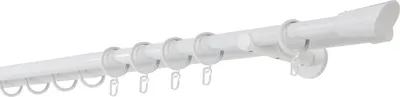 Produktbild von Gardinenstange auf Maß 20mm Rag 2-lauf Wandträger 12cm Farbe: Weiß, Größe: 270cm