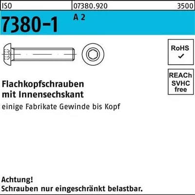 Produktbild von Reyher  ISO 7380 V2A Flachkopfs. 4x 4 (500 Stück)