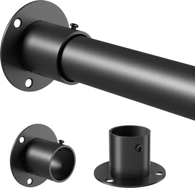 Obrázok produktu pre Výsuvná šatníková tyč 85-230 cm, 32 mm, nehrdzavejúca oceľ, čierna, do skrine
