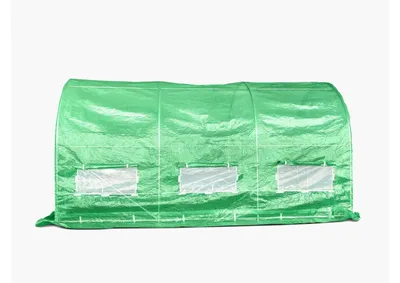Image de Serre tunnel de jardin 2x4 m – bâche PE armée 140 g/m² anti-UV, acier galvanisé Ø25 mm, hauteur 2 m, 2 portes zippées