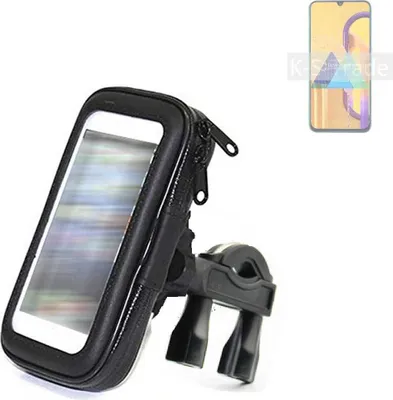 Produktbild von K-S-Trade Fahrrad-Halterung kompatibel mit Samsung Galaxy M30s Handy-Halterung Halter Lenkstange Fahrradhalterung Motorrad Bike Mount Wasserabweisend