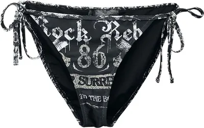 Produktbild von Rock Rebel by EMP Damen schwarze Bikini-Hose mit Print L