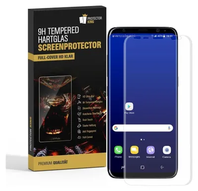 Produktbild von 4x 9H Hartglas für Samsung Galaxy S8 Plus FULL CURVED Schutzglas Schutzfolie KLAR Panzerglas Panzerfolie Displayglas Tempered Glasfolie Sicherheitsglas Echtglas
