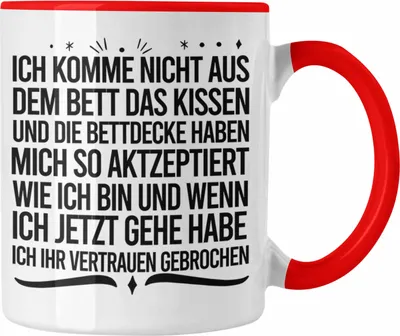 Produktbild von Trendation - Lustige Tasse für Langschläfer Geschenkidee Mädchen Jungs (Rot)