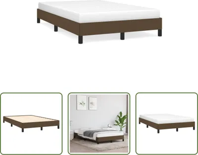 Produktbild von The Living Store Bettgestell Dunkelbraun 120x190 cm Stoff