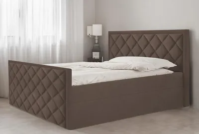 Produktbild von Bett, Boxspringbett DORMI mit Fußteil, T25 Topper, Federkern, Doppelbett, Stauraum, 140x200 cm, (Braun - Itaka 20)