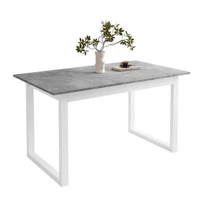 Produktbild von ARTON II ausziehbarer Tisch 140 cm Bellato Grau, Weißmetall U-Beine