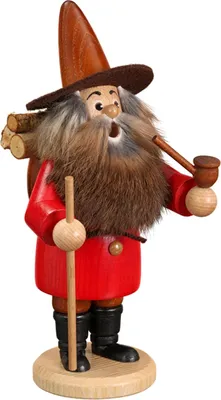 Produktbild von Räuchermännchen Waldwichtel 20 cm, Typ:Holzsammler rot