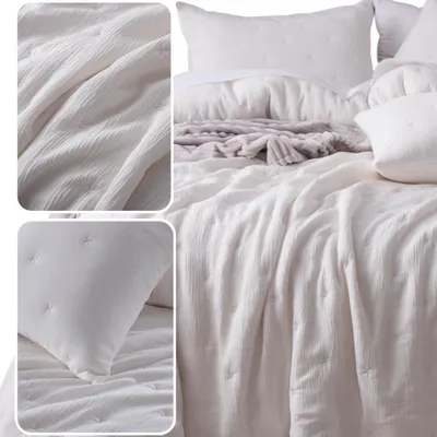 Zdjęcie produktu dla Narzuta Stella Kremowa 200x220 cm z Mikrofibry – Elegancja i Komfort w Twoim Wnętrzu
