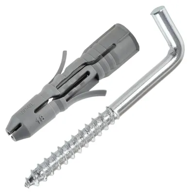 Wandbefestigungsset 24 Dübel Ø10x50 mm + 24 Schraubhaken Ø6x60 mm