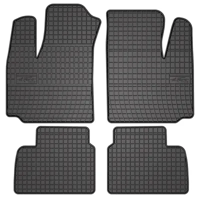 Obrázek produktu pro Gumové autokoberce pro na míru pro Fiat Doblo I (2000-2009, kombivan) černé, sada 4 ks, s úchyty – Wielganizator SolidPRO