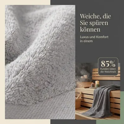 Obrázek produktu pro Sada ručníků, 8 kusů: 4 velké ručníky (70 x 140 cm) a 4 menší ručníky (50 x 100 cm), 100% bavlna, vhodné do domácnosti