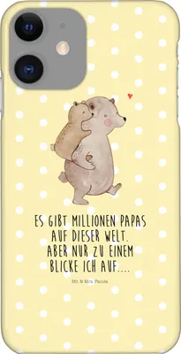 Produktbild von Mr. & Mrs. Panda Iphone 11 Handyhülle Papa Bär - Gelb Pastell - Geschenk, Bruder, Smartphone Hülle, Cover, Handy Schutzhülle, Geburtstag, Vatertag, Case, Vater