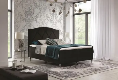 Obrázek produktu pro Kontinentální postel 120x200 BENITA - černá + topper