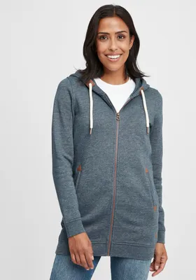 Produktbild von OXMO OXVicky Straight Sweat Zip-Hoodie Damen Sweatjacke Kapuzenjacke Hoodie mit Kapuze Kordel Eingrifftaschen Regular fit