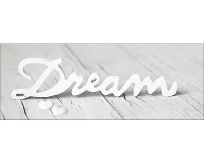 Produktbild von Glasbild Dream mit Schriftzug, Herzen und strukturiertem Hintergrund 80x30 cm