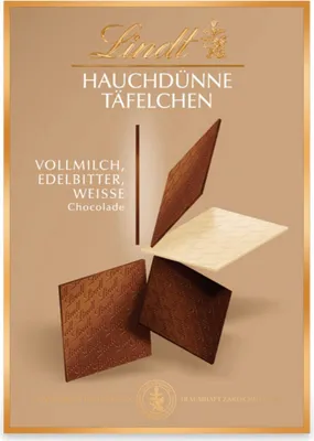 Immagine prodotto di Tavolette di cioccolato Lindt sottilissime selezione latte bianco fondente 125g