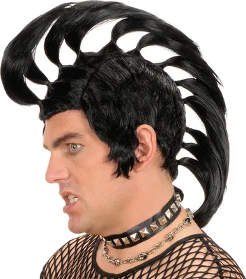Produktbild von Punk Herren Perücke "Mohikaner" K0813 | Schwarz