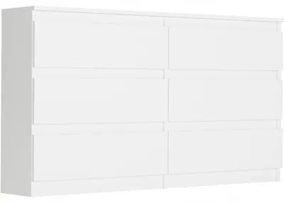 Obrázek produktu pro Komoda 140 cm 6 zásuvek skříňka FRAMIRE R-140 bílá