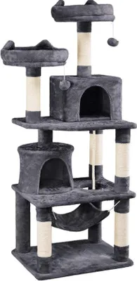 Produktbild von Famanu Katzenkratzbaum mit Spielhaus - robust und stabil