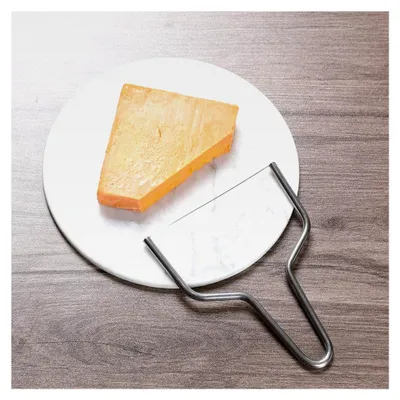 Produktbild von Rundes Marmortablett Käsebrett weiß 20 cm