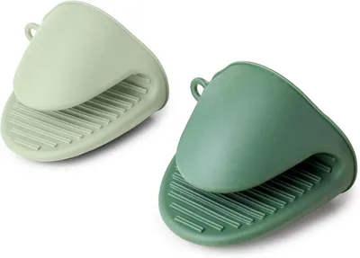Produktbild von 2er-Pack hitzebeständige Silikonhandschuhe, Grün