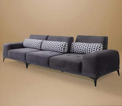 Obrázek produktu pro Šedá pohovka do obývacího pokoje pro 4 osoby, design, moderní styl, čalouněný nábytek