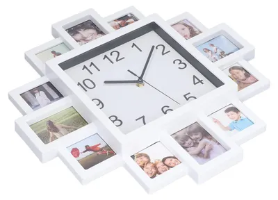 Fotorahmen-Wanduhr, 39 cm, ABS, für Wohnzimmer & Schlafzimmer