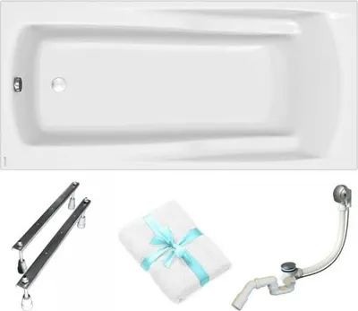 Produktbild von Cersanit | Badewanne - -Wanne Rechteckig Zen - 190x90 Cm - Mit Syphon Und Füßen - Ergonomische Form - Acrylwanne