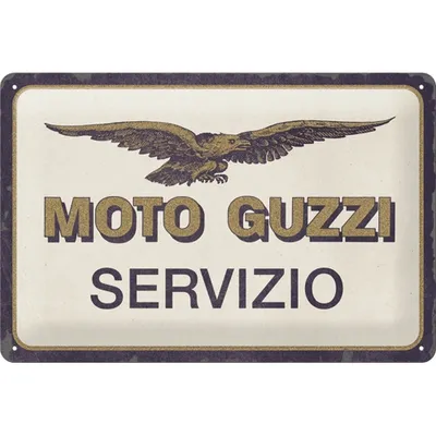 Image de Nostalgic-Art - Plaque en tôle 20 x 30cm - Moto Guzzi - Servizio