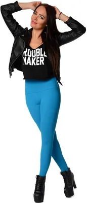 Produktbild von Damen Leggings Hoher Bund Winter Baumwolle; Türkis XL/42