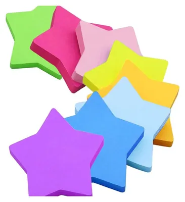 Produktbild von 240 Blatt Farbige Haftnotizen, Selbstklebende Klebezettel, Stern Haftnotizen, 8 Brillante Farben, Page Marker für Erinnerung Checkliste oder To Do, 70 x 70 mm