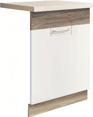 Produktbild von Möbelfront für vollintegrierten Geschirrspüler 60 cm – ECONO ZM 60, Weiß Hochglanz – 60 x 71,6 x 2,5 cm – inkl. Griff – kein Schrank/Gerät