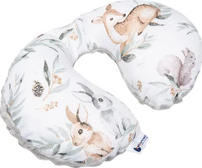 Immagine prodotto di Cuscino di sostegno per il collo cuscino da viaggio per bambini cotone/minky, cervo in foglie