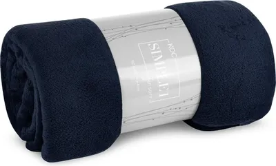 Obrázek produktu pro Přehoz z mikrovlákna 150x200 Simple navy blue Eurofirany