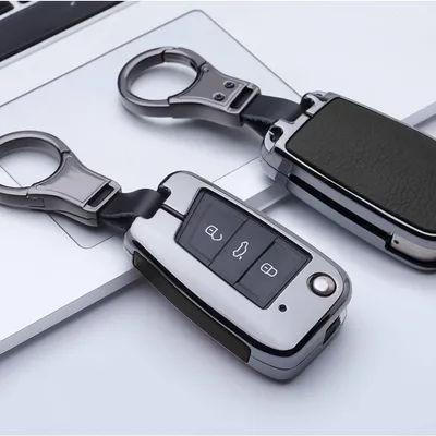 Zdjęcie produktu dla Elzusha - Etui na kluczyk samochodowy do VW Golf 7 MK7 i Polo - stop cynku, kolor czarny