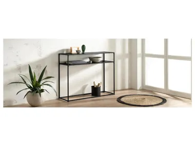 Produktbild von LIVARNO home Konsole im modernen Industrie-Design 2 Ablagen Regal Schwarz NEU