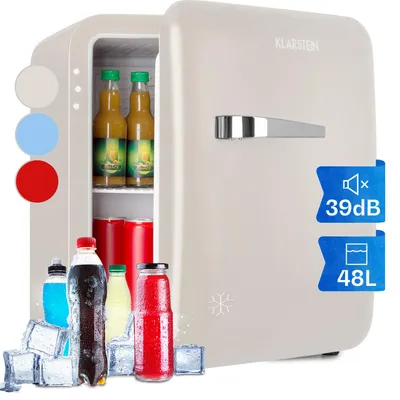Obrázek produktu pro Klarstein Mini chladnička, 48 l, malá, tichá chladnička do kanceláře, 0–10 °C