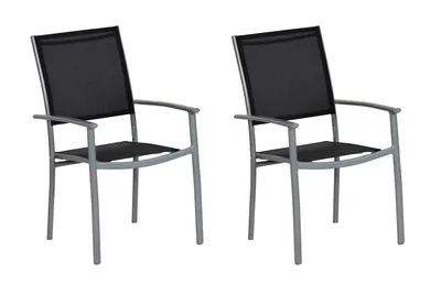 Produktbild von Merxx Gartensessel Milano schwarz 2er Set - Aluminium/Textil