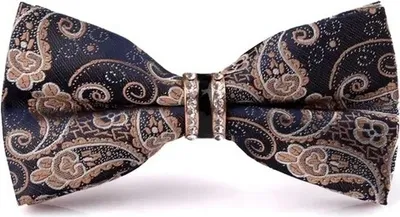 Obrázok produktu pre Elegantný motýlik Exclusive v modrej a hnedej farbe s luxusným kameňom KP30386