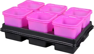 Obrázek produktu pro Květináč sadbový PINK + podmiska 8x8x8cm 2x6ks