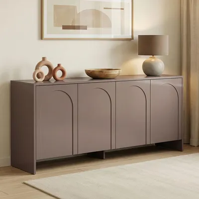 Productafbeelding van Skye Decor, hoogwaardige console, kleur: atlasbruin, afmetingen: 180 x 80 x 45 cm | 100% melaminecoating op spaanplaat, 18 mm dik | Moderne, elegante stijl voor uw interieur.