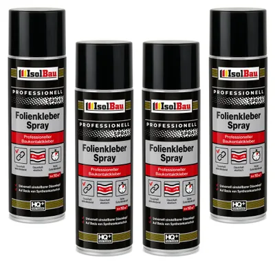 Produktbild von Isolbau Folienkleber-Spray 4 x 500 ml Baukontaktkleber Dampfsperrfolie Klebstoff Bau