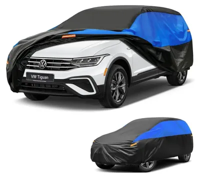 Zdjęcie produktu dla Pokrowiec samochodowy, wodoodporny i oddychający, dla VW Tiguan Allspace, kolor: czarny, niebieski