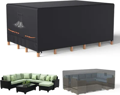 Produktbild von Abdeckung Gartenmöbel 242x162x100cm wasserdicht Schutzhülle Stoffplane anthrazit