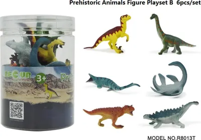 Produktbild von Recur R8013T Dinosaurier B 6 Minifiguren Tubos-Röhren